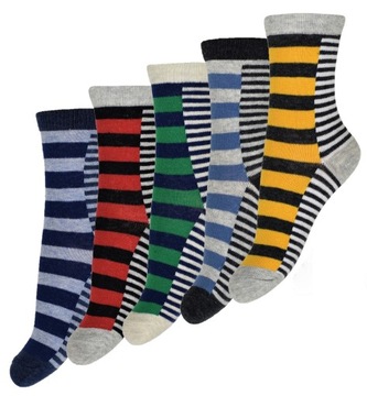 skarpetki skarpety dziecięce 5-pack 39-41 paski