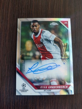 Ryan Gravenberch autograf auto Topss Chrome Ajax Amsterdam