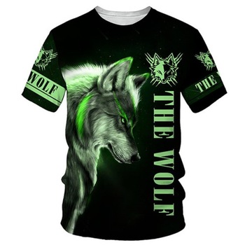 T-SHIRT MĘSKI KOSZULKA 3D NADRUK WILKA