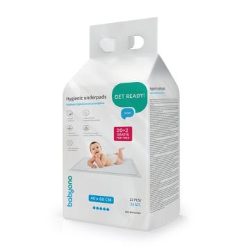 BABYONO пелюшки гігієнічні для пеленання 40x60 20 шт. + 2 у подарунок 513/22