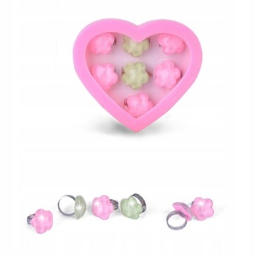 РАЗНОЦВЕТНЫЕ КОЛЬЦА ДЛЯ ДЕВОЧЕК НАБОР ДЕТСКИХ КОЛЬЦ ИЗ 12 ШТ.