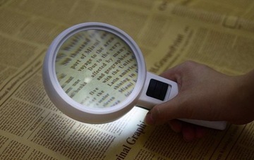 БОЛЬШАЯ ЛУПА СО СВЕТОДИОДНОЙ ПОДСВЕТКОЙ ПРОЗРАЧНОЕ СТЕКЛО ПРОЗРАЧНАЯ 10-кратная ЛУПА