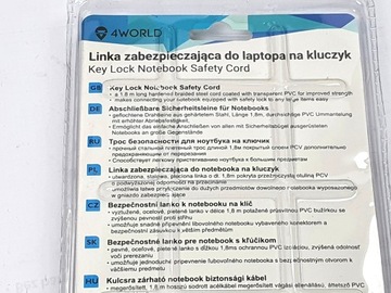 Linka zabezpieczająca notebook kluczyk Key Lock