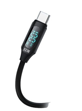TOOCKI kabel 1metr USB-C do USB-C 100W PD QC + MIERNIK LCD , Watomierz