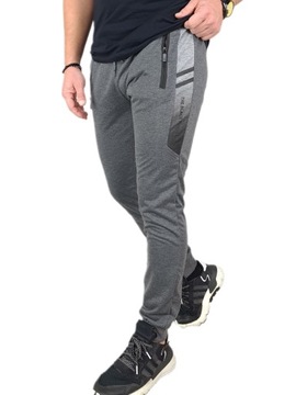 СПОРТИВНЫЕ БРЮКИ МУЖСКИЕ, модные ДЖОГГЕРЫ, карманы на молнии, хлопок, M/L