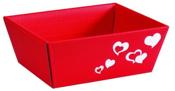 ДЕНЬ СВЯТОГО ВАЛЕНТИНА Подарочная корзина в форме сердца, красная
