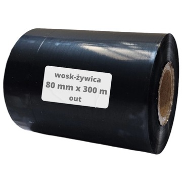 80x300 wosk-żywica OUT kalka do etykiet 80mm 300m woskowo żywiczna waxresin