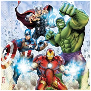 serwetki AVENGERS superbohaterowie IRONMAN hulk THOR urodziny MARVEL x20
