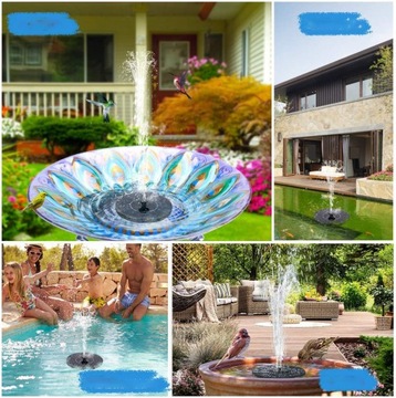 СОЛНЕЧНЫЙ САДОВЫЙ ФОНТАН 6 ЭФФЕКТОВ, ПЛАВАЮЩИХ В ПРУД НАСОС 190Л/Ч