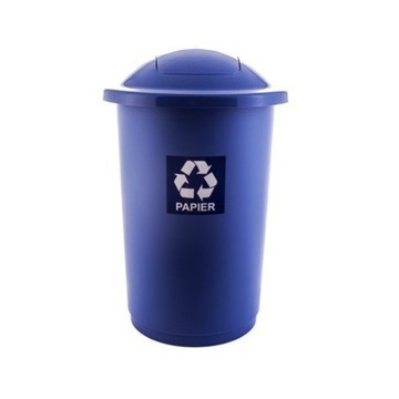 niebieski MODNY kosz DO segregacji TOP BIN 50L