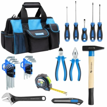 ZESTAW NARZĘDZI W TORBIE ROBOCZEJ 14 szt. KLUCZ SZCZYPCE HOGERT HT7G201-EX