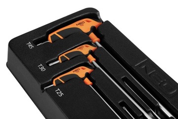 NEO Klucze imbusowe HEX kulką + TORX wkłady szafki