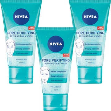 NIVEA Żel do mycia twarzy niedoskonałości 150 ml*3