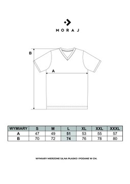 Męski T-shirt koszulka Premium bawełna czesana w serek MORAJ granatowa 2XL