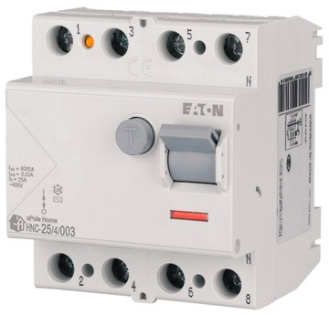 EATON Wyłącznik RÓŻNICOWO-PRĄDOWY RÓŻNICÓWKA 4P 25A typ AC 194693