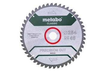 Piła tarczowa Metabo 254 mm do drewna 48 zębów