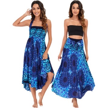 STYLOWA ZWIEWNA DŁUGA SPÓDNICA MAXI DO KOSTEK BOHO DAMSKA