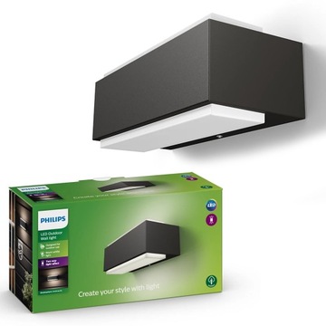 PHILIPS LAMPA ogrodowa LED KINKIET elewacyjny STRATOSPHERE 2700K antracyt