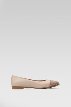 Бежевые кожаные балетки LASOCKI RST-IRENA-02 BEIGE SIZE 41