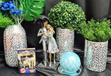 ВАЗА-ТРУБА С СЕРЕБРЯНЫМИ ЦЕНТЛЯМИ H20 СМ