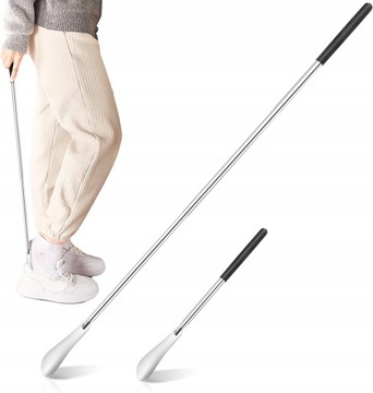 Рожок для обуви с длинной ручкой, регулируемый, нержавеющая сталь.