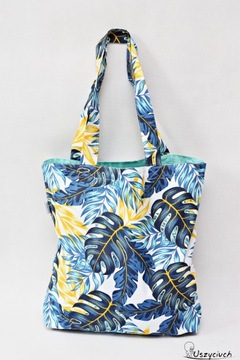 Torba na zakupy Shopperka siatka liście monstera