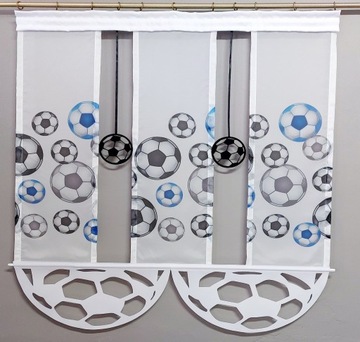 Firana panel ażur piłka kolory szycie szer.120 cm