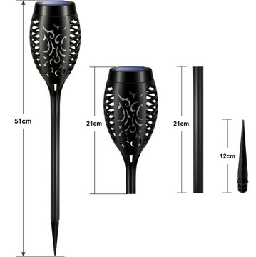 СОЛНЕЧНАЯ СВЕТОДИОДНАЯ ЛАМПА ФАКЕЛ С ЭФФЕКТОМ ПЛАМЕНИ ОГОНЯ x2