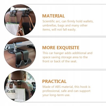 Вешалка для сумки, автомобильный крючок, подголовник, 2 шт.