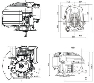 LONCIN LC1P65FE-B ДВИГАТЕЛЬ КОСИЛКИ 3,3 л.с. 22x62 мм