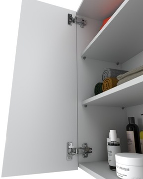 ПОДВЕСНОЙ ШКАФ ДЛЯ ВАННОЙ 60СМ, БЕЛЫЙ МАТОВЫЙ, ДВОЙНАЯ ДВЕРЬ БЕЗ РУЧКИ