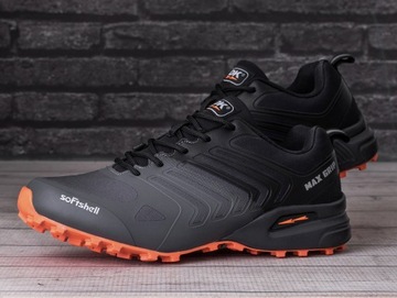 Buty męskie, sportowe, trekkingowe DK Thanos GREY BLACK ORANGE SOFTSHELL