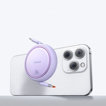 Кабель Baseus Free2Draw USB-C — USB-C, PD, 100 Вт, 1 м (фиолетовый)