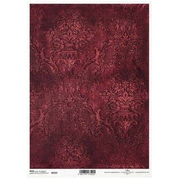 PAPIER RYŻOWY A4 decoupage motyw tapetowy damask
