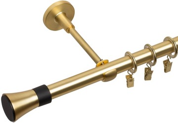 KARNISZ POJEDYNCZY 120 CM 19 MM PREMIUM MOSIĄDZ MAT WYBÓR ZAKOŃCZEŃ RENA