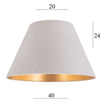 Kremowy abażur z weluru do lampy 6S 20/40/24 jasny abażur z weluru stożek