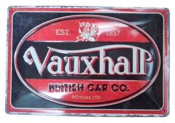 Вывеска VAUXHALL BRITISH CAR, листовой металл, подарок, 20х30