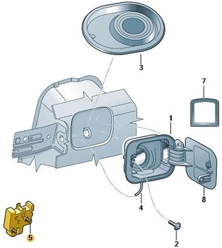 ПРИВОД ТОПЛИВОНАЛИВНОЙ ЗАСЛОНКИ VW, SKODA ОРИГИНАЛ