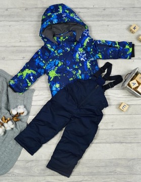 Комбинезон-двойка ЗИМНИЙ АРТ, темно-синий, размер 122.