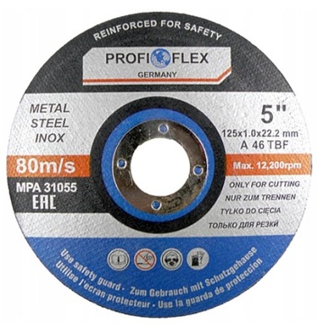 РЕЖНОЙ ДИСОК ПО МЕТАЛЛУ, НЕржавеющая сталь 125 x 1,0 мм