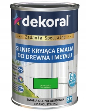 EMAKOL DO DREWNA I METALU ZIELONO-ŻÓŁTY POŁYSK 0,9