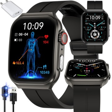 SMARTWATCH KARDIOWATCH CIŚNIENIOMIERZ POMIAR CUKRU GLUKOZA EKG PULS MENU PL