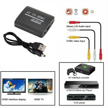 Конвертер AV CVBS 3x Chinch в HDMI