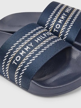 Damskie Klapki Webbing Slide Tommy Hilfiger Granatowy 39 FW0FW07153 DW6