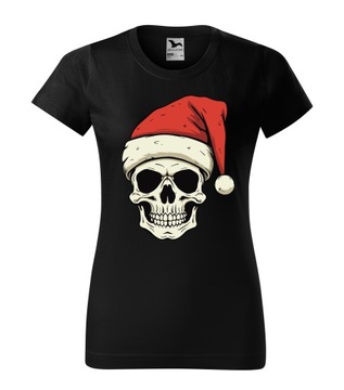 KOSZULKA T-SHIRT CZARNA DAMSKA ŚWIĄTECZNA PREZENT NA ŚWIĘTA MIKOŁAJKI M