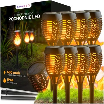 LAMPA SOLARNA Ogrodowa LAMPKI LED DO OGRODU WBIJANE POCHODNIA PŁOMIEŃ 52cm