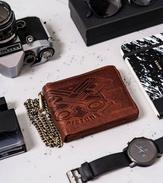 Мужской кожаный мотоциклетный кошелек RFID 1322