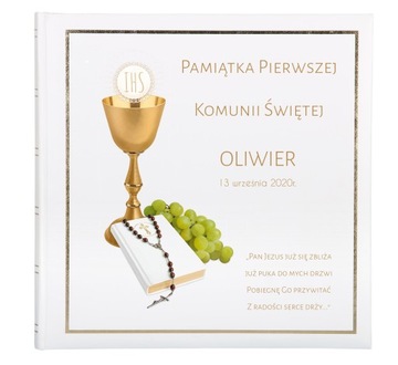 Komunijny album na zdjęcia - Pierwsza Komunia - 30 kart ecru - Twój nadruk