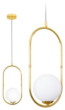 LAMPA SUFITOWA WISZĄCA SZKLANA KULA ZŁOTA LOFT LED