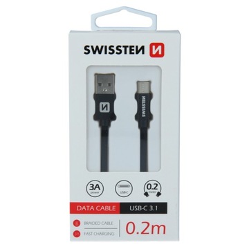 Kabel USB USB-C 0,2m 3A DO POWERBANKA KRÓTKI